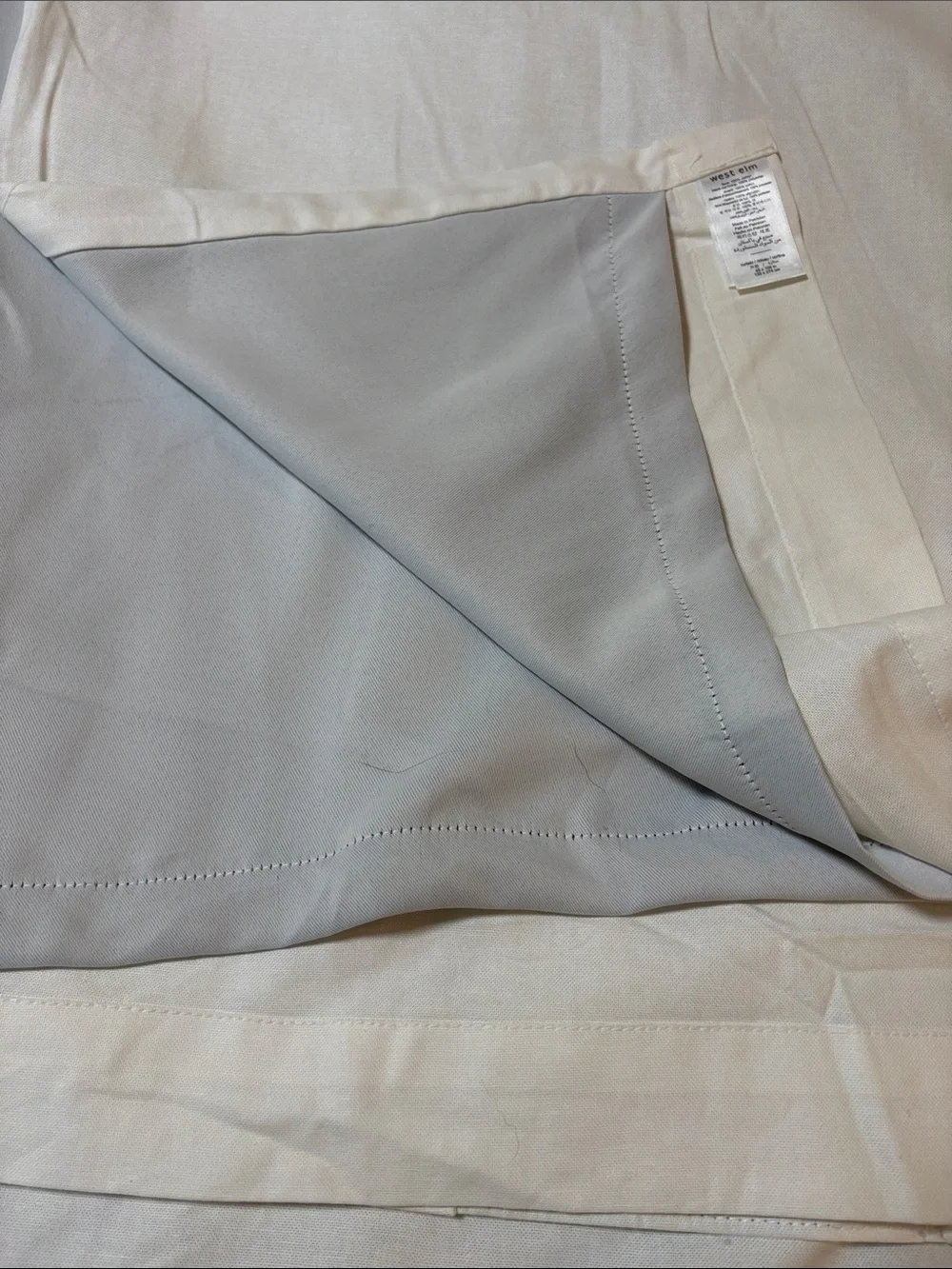 West Elm 48” x 108” White Blackout Drapery Panel